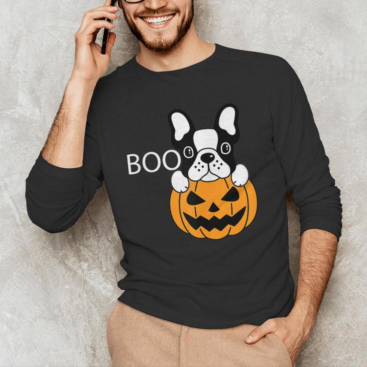 The Halloween Boston Terrier Men's Long Sleeve T-Shirt, novelty gifts, funny gifts