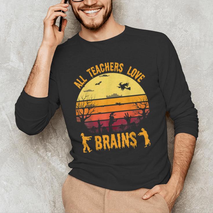 Halloween Costume Teacher Love Brains Zombie Men's Long Sleeve T-Shirt, novelty gifts, funny gifts Halloween Costume Teacher Love Brains Zombie Men's Long Sleeve T-Shirt, novelty gifts, funny gifts
