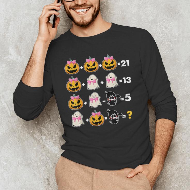 Halloween Math Teacher Men Women Order Of Operations Men's Long Sleeve T-Shirt, novelty gifts, funny gifts
