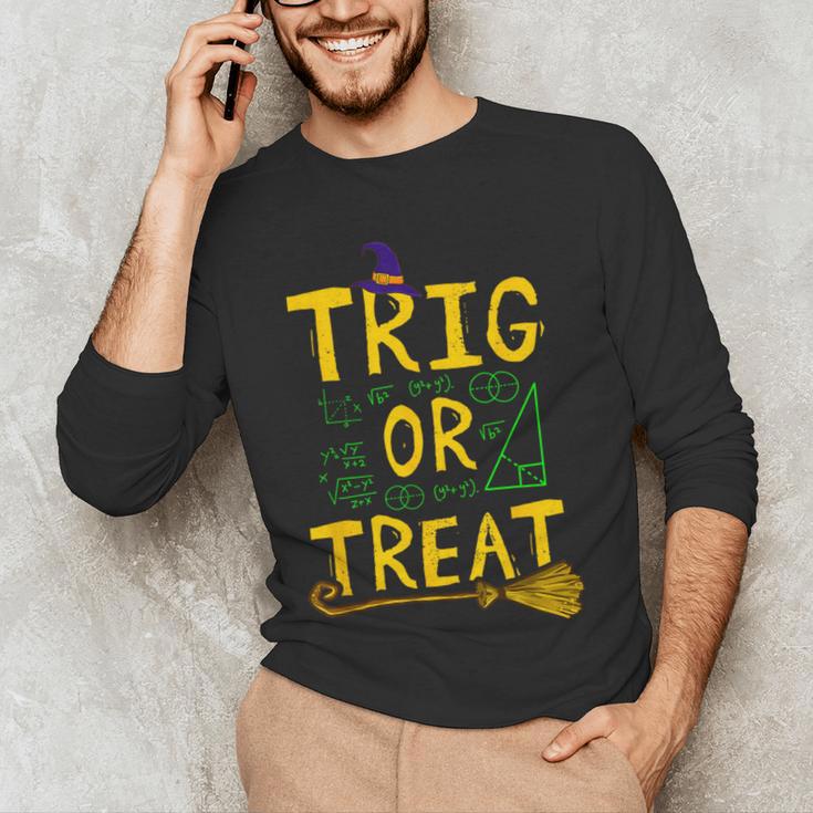 Halloween Math Teacher Trig Or Treat Student School College Men's Long Sleeve T-Shirt, novelty gifts, funny gifts Halloween Math Teacher Trig Or Treat Student School College Men's Long Sleeve T-Shirt, novelty gifts, funny gifts