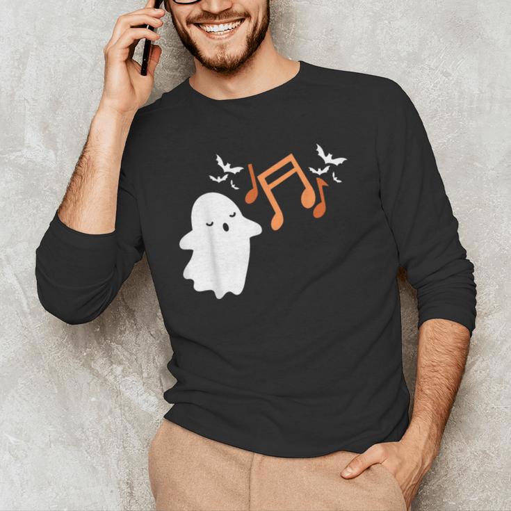 Halloween Music Note Ghost Teacher Fall Musical Instrument Men's Long Sleeve T-Shirt, novelty gifts, funny gifts Halloween Music Note Ghost Teacher Fall Musical Instrument Men's Long Sleeve T-Shirt, novelty gifts, funny gifts