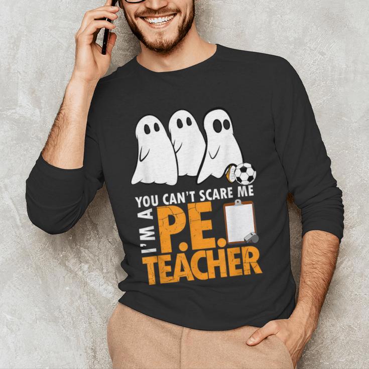 Halloween PE Teacher Shirt Can't Scare Me Men's Long Sleeve T-Shirt, novelty gifts, funny gifts Halloween PE Teacher Shirt Can't Scare Me Men's Long Sleeve T-Shirt, novelty gifts, funny gifts