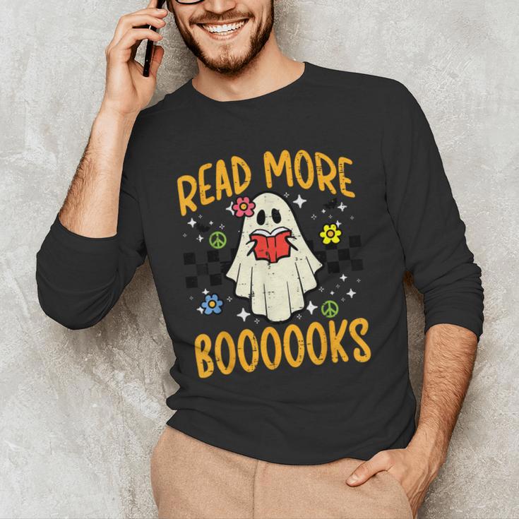 Halloween Read More Books Retro Costume Teacher Women Girls Men's Long Sleeve T-Shirt, novelty gifts, funny gifts