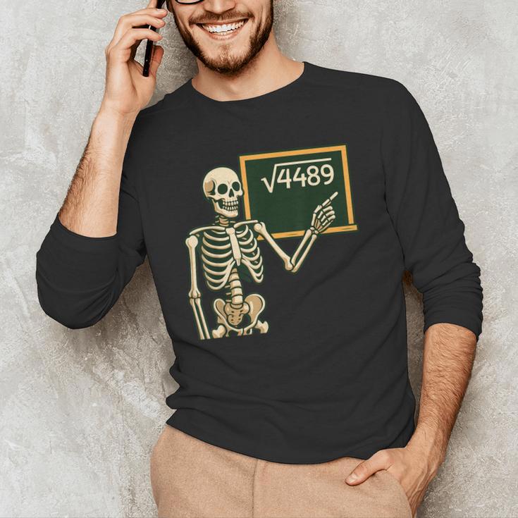 Halloween Skeleton 67 Meme Square Root 4489 Math Teacher Men's Long Sleeve T-Shirt, novelty gifts, funny gifts Halloween Skeleton 67 Meme Square Root 4489 Math Teacher Men's Long Sleeve T-Shirt, novelty gifts, funny gifts