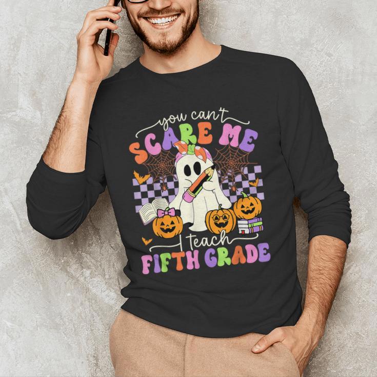 Halloween Teacher You Can't Scare Me I Teach Fifth Grade Men's Long Sleeve T-Shirt, novelty gifts, funny gifts