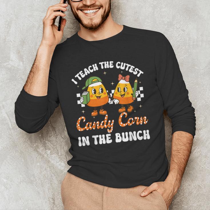 Halloween Teacher Cutest Candy Corn Groovy Spooky Teachers Men's Long Sleeve T-Shirt, novelty gifts, funny gifts Halloween Teacher Cutest Candy Corn Groovy Spooky Teachers Men's Long Sleeve T-Shirt, novelty gifts, funny gifts