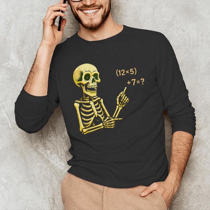 Halloween Teacher Six Seven 6 7 Skeleton Spooky Costume Men's Long Sleeve T-Shirt, novelty gifts, funny gifts Halloween Teacher Six Seven 6 7 Skeleton Spooky Costume Men's Long Sleeve T-Shirt, novelty gifts, funny gifts