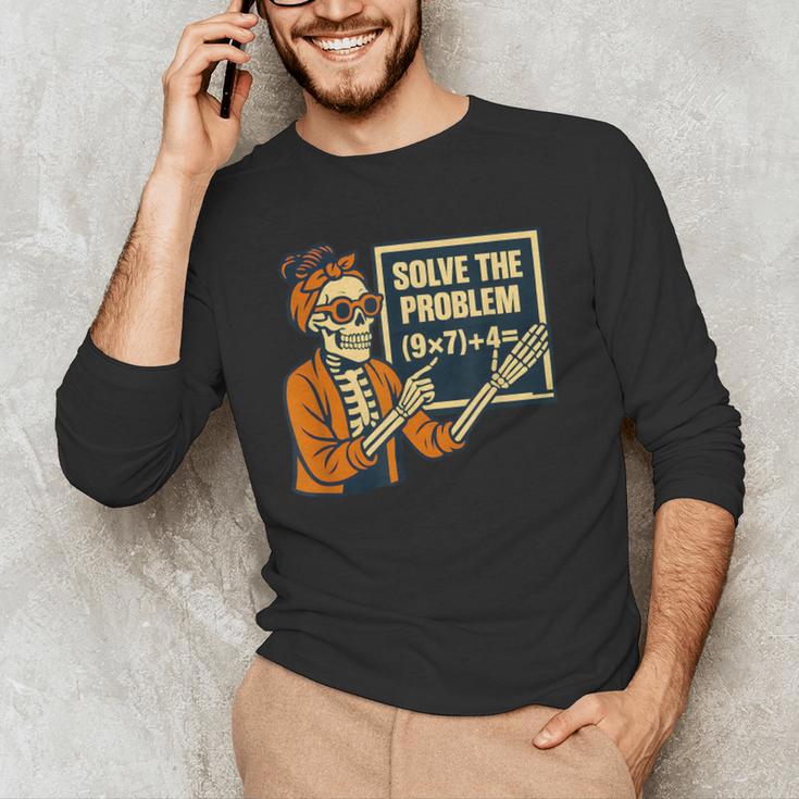 Halloween Teacher Six Seven Meme 6 7 Skeleton Spooky Costume Men's Long Sleeve T-Shirt, novelty gifts, funny gifts Halloween Teacher Six Seven Meme 6 7 Skeleton Spooky Costume Men's Long Sleeve T-Shirt, novelty gifts, funny gifts