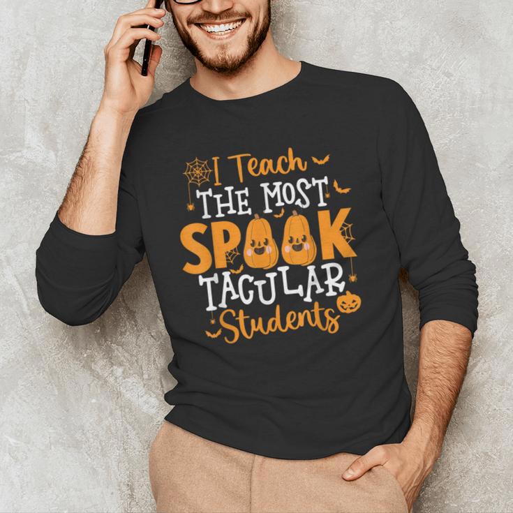 Halloween Teacher I Teach The Most Spooktacular Students Men Women Men's Long Sleeve T-Shirt, novelty gifts, funny gifts Halloween Teacher I Teach The Most Spooktacular Students Men Women Men's Long Sleeve T-Shirt, novelty gifts, funny gifts