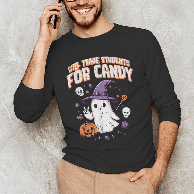 Halloween Teacher Trade Students For Candy Costume Women Men's Long Sleeve T-Shirt, novelty gifts, funny gifts Halloween Teacher Trade Students For Candy Costume Women Men's Long Sleeve T-Shirt, novelty gifts, funny gifts
