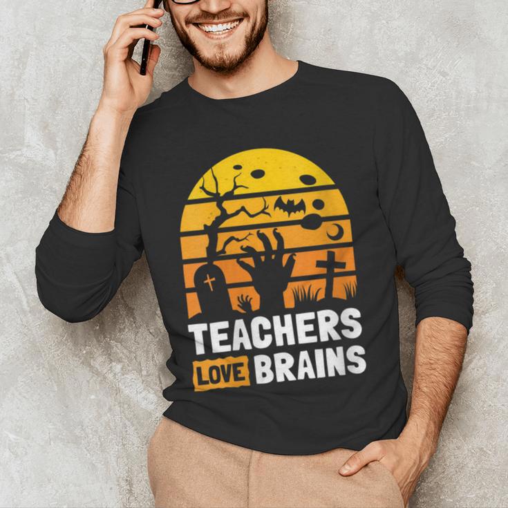 Halloween Teachers Science Math Teachers Love Brains Men's Long Sleeve T-Shirt, novelty gifts, funny gifts Halloween Teachers Science Math Teachers Love Brains Men's Long Sleeve T-Shirt, novelty gifts, funny gifts