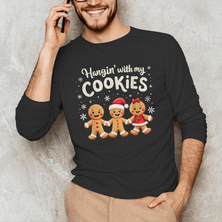 Hangin With My Cookies Gingerbread Christmas Teacher Men's Long Sleeve T-Shirt, novelty gifts, funny gifts Hangin With My Cookies Gingerbread Christmas Teacher Men's Long Sleeve T-Shirt, novelty gifts, funny gifts