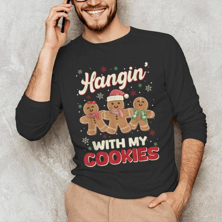 Hangin With My Cookies Gingerbread Man Xmas Teacher Men's Long Sleeve T-Shirt, novelty gifts, funny gifts Hangin With My Cookies Gingerbread Man Xmas Teacher Men's Long Sleeve T-Shirt, novelty gifts, funny gifts