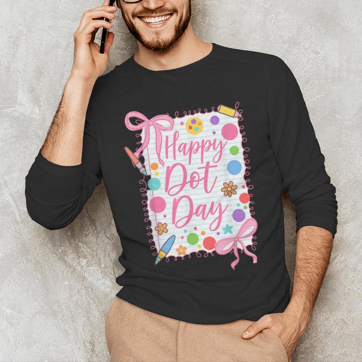 Happy Dot Day Bow Coquette For Teacher Girls Men's Long Sleeve T-Shirt, novelty gifts, funny gifts