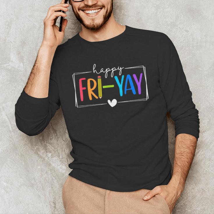 Happy Fri-Yay Fri Yay Teacher Student Friday Weekend Men's Long Sleeve T-Shirt, novelty gifts, funny gifts Happy Fri-Yay Fri Yay Teacher Student Friday Weekend Men's Long Sleeve T-Shirt, novelty gifts, funny gifts