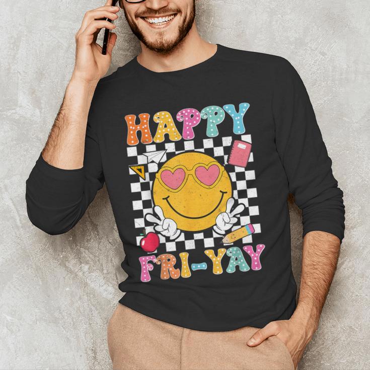 Happy Fri-Yay Groovy Teacher Friday Weekend Fri Yay Men's Long Sleeve T-Shirt, novelty gifts, funny gifts Happy Fri-Yay Groovy Teacher Friday Weekend Fri Yay Men's Long Sleeve T-Shirt, novelty gifts, funny gifts
