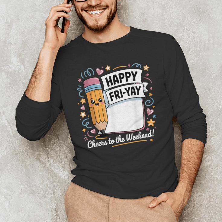 Happy Fri-Yay Teacher Fry Yay Friday Weekend Men's Long Sleeve T-Shirt, novelty gifts, funny gifts Happy Fri-Yay Teacher Fry Yay Friday Weekend Men's Long Sleeve T-Shirt, novelty gifts, funny gifts