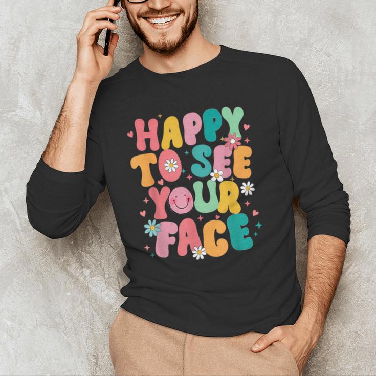 Happy To See Your Face Teacher Disco Ball Back To School Men's Long Sleeve T-Shirt, novelty gifts, funny gifts Happy To See Your Face Teacher Disco Ball Back To School Men's Long Sleeve T-Shirt, novelty gifts, funny gifts