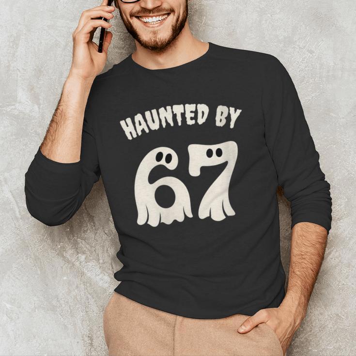 Haunted By 67 Teacher Halloween 6 7 Shirt Men's Long Sleeve T-Shirt, novelty gifts, funny gifts Haunted By 67 Teacher Halloween 6 7 Shirt Men's Long Sleeve T-Shirt, novelty gifts, funny gifts
