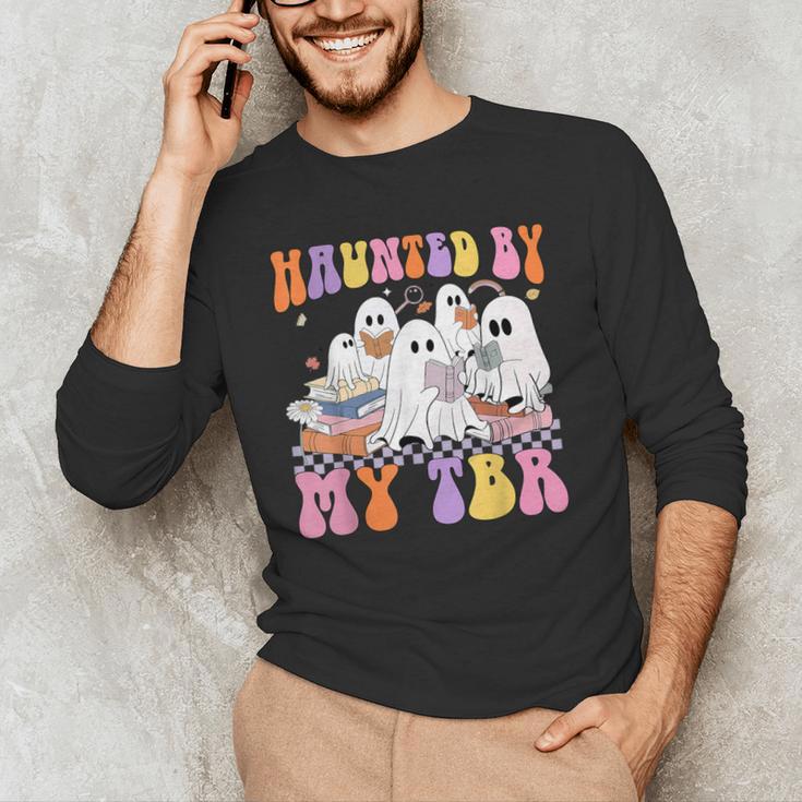 Haunted By My TBR Cute Ghosts Book Reading Teacher Halloween Men's Long Sleeve T-Shirt, novelty gifts, funny gifts Haunted By My TBR Cute Ghosts Book Reading Teacher Halloween Men's Long Sleeve T-Shirt, novelty gifts, funny gifts