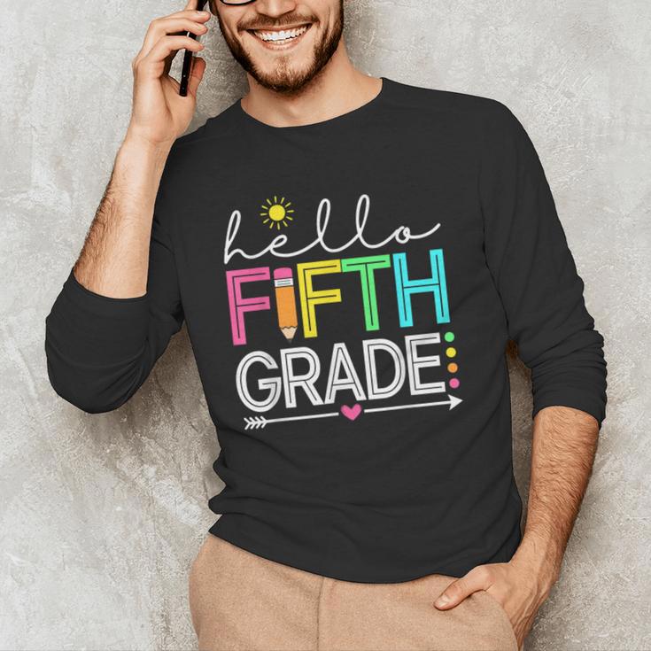 Hello Fifth Grade Teacher Student 5th Grade Back To School Men's Long Sleeve T-Shirt, novelty gifts, funny gifts Hello Fifth Grade Teacher Student 5th Grade Back To School Men's Long Sleeve T-Shirt, novelty gifts, funny gifts