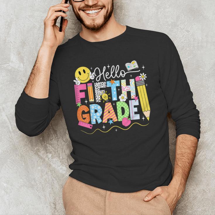 Hello Fifth Grade Team 5th Grade Back To School Teacher Kids Men's Long Sleeve T-Shirt, novelty gifts, funny gifts Hello Fifth Grade Team 5th Grade Back To School Teacher Kids Men's Long Sleeve T-Shirt, novelty gifts, funny gifts