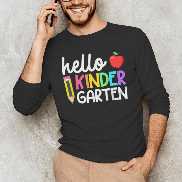 Hello Kindergarten Team Kinder Back To School Teacher Kids Men's Long Sleeve T-Shirt, novelty gifts, funny gifts Hello Kindergarten Team Kinder Back To School Teacher Kids Men's Long Sleeve T-Shirt, novelty gifts, funny gifts