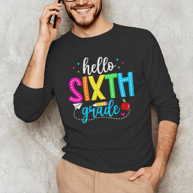 Hello Sixth Grade Cute Back To School 6th Grade Teacher Kids Men's Long Sleeve T-Shirt, novelty gifts, funny gifts