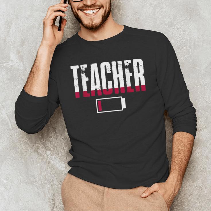 Humor Teacher Empty Battery Power Men Women Men's Long Sleeve T-Shirt, novelty gifts, funny gifts Humor Teacher Empty Battery Power Men Women Men's Long Sleeve T-Shirt, novelty gifts, funny gifts