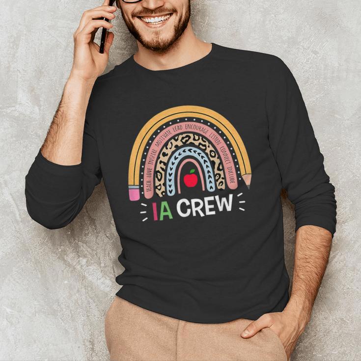 IA Crew Instructional Assistant Rainbow Teachers Aide Men's Long Sleeve T-Shirt, novelty gifts, funny gifts IA Crew Instructional Assistant Rainbow Teachers Aide Men's Long Sleeve T-Shirt, novelty gifts, funny gifts