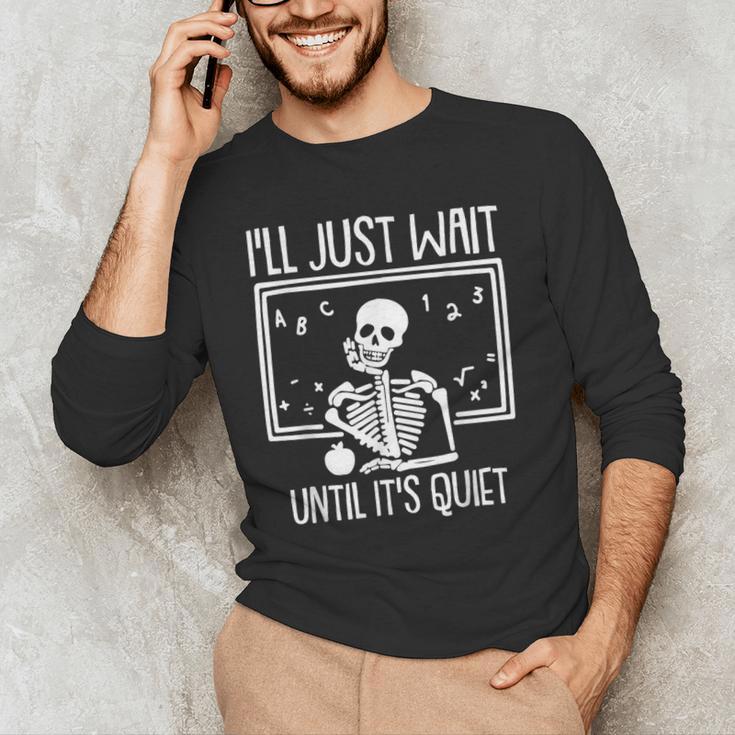 Ill Just Wait Until Its Quiet Teacher Lazy Halloween Costume Men's Long Sleeve T-Shirt, novelty gifts, funny gifts