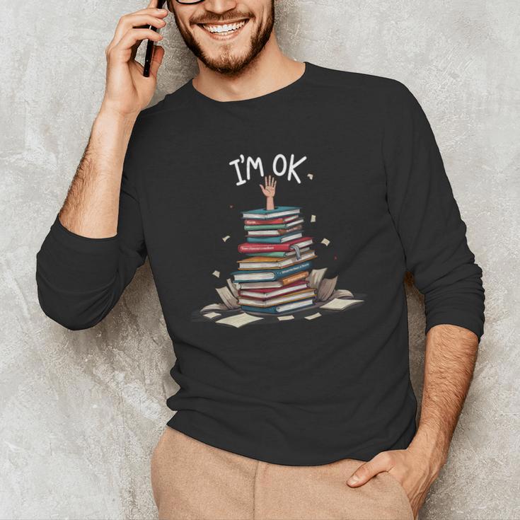 I'm Ok Read Book Reading Nerd Librarian Teacher School Men's Long Sleeve T-Shirt, novelty gifts, funny gifts I'm Ok Read Book Reading Nerd Librarian Teacher School Men's Long Sleeve T-Shirt, novelty gifts, funny gifts