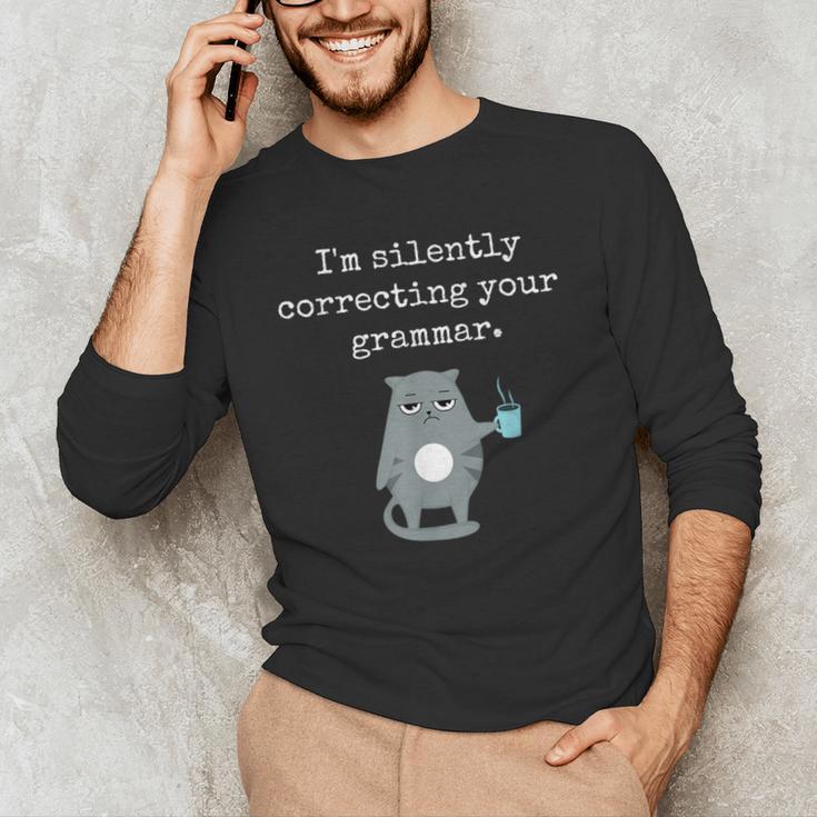 I'm Silently Correcting Your Grammar Sarcastic Teacher For Men Women Kids Men's Long Sleeve T-Shirt, novelty gifts, funny gifts I'm Silently Correcting Your Grammar Sarcastic Teacher For Men Women Kids Men's Long Sleeve T-Shirt, novelty gifts, funny gifts