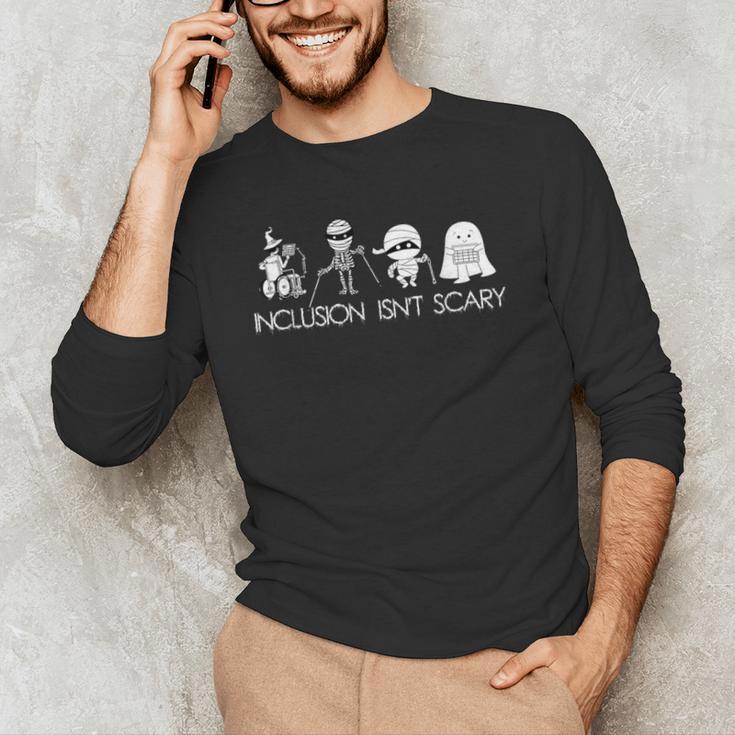 Inclusion Isn't Scary Slp Halloween Sped Teacher Ghost Mummy Men's Long Sleeve T-Shirt, novelty gifts, funny gifts Inclusion Isn't Scary Slp Halloween Sped Teacher Ghost Mummy Men's Long Sleeve T-Shirt, novelty gifts, funny gifts