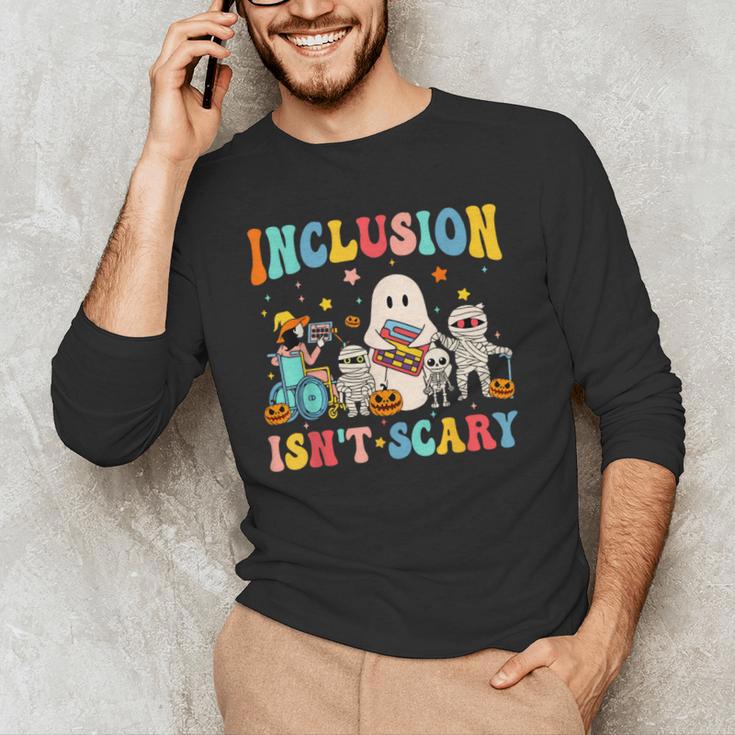 Inclusion Isn't Scary SLP Halloween Sped Teacher Therapy Men's Long Sleeve T-Shirt, novelty gifts, funny gifts Inclusion Isn't Scary SLP Halloween Sped Teacher Therapy Men's Long Sleeve T-Shirt, novelty gifts, funny gifts