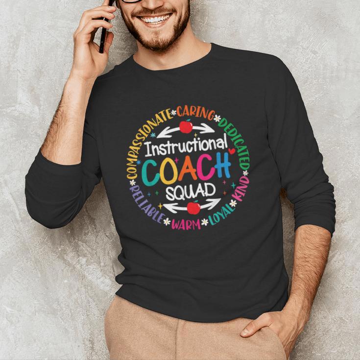 Instructional Coach Squad Teacher Assistant Support Team Men's Long Sleeve T-Shirt, novelty gifts, funny gifts