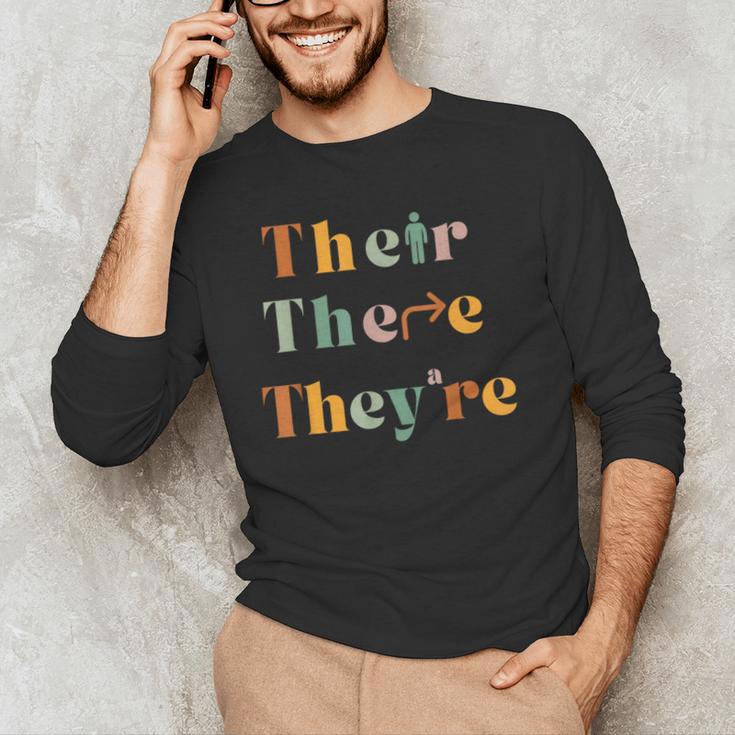 Their There They'Re English Teacher Gramma Police Joke Men's Long Sleeve T-Shirt, novelty gifts, funny gifts Their There They'Re English Teacher Gramma Police Joke Men's Long Sleeve T-Shirt, novelty gifts, funny gifts
