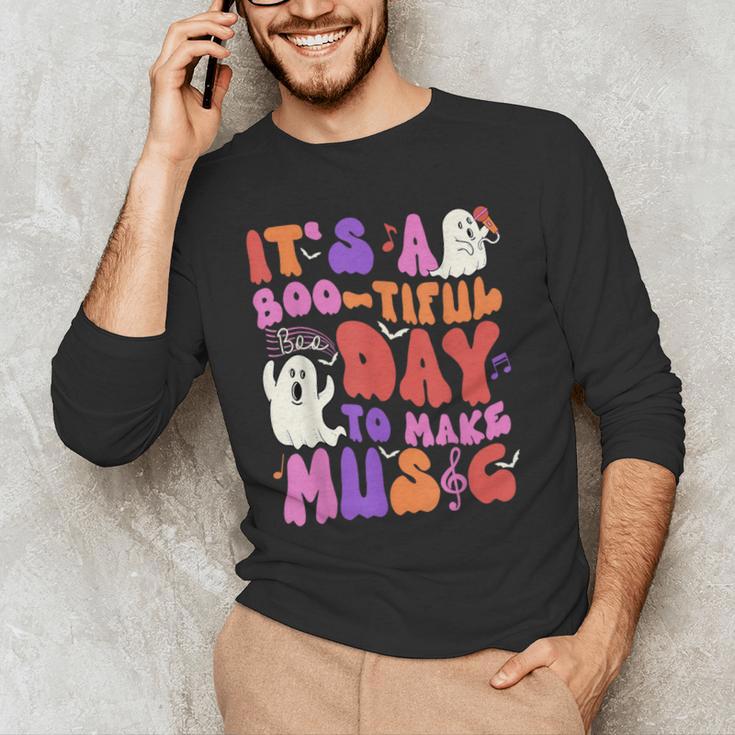 It's a Bootiful Day To Make Music Halloween Music Teacher Men's Long Sleeve T-Shirt, novelty gifts, funny gifts