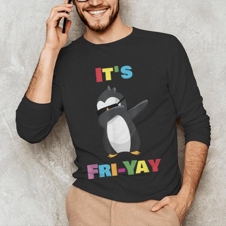 It's Fri-Yay Dabbing Penguin Friday Weekend Teacher Student Men's Long Sleeve T-Shirt, novelty gifts, funny gifts It's Fri-Yay Dabbing Penguin Friday Weekend Teacher Student Men's Long Sleeve T-Shirt, novelty gifts, funny gifts