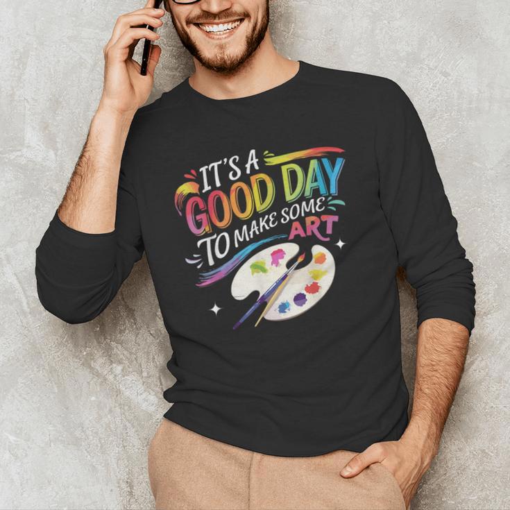 It's A Good Day To Make Some Art Artist Drawing Teacher Men's Long Sleeve T-Shirt, novelty gifts, funny gifts It's A Good Day To Make Some Art Artist Drawing Teacher Men's Long Sleeve T-Shirt, novelty gifts, funny gifts
