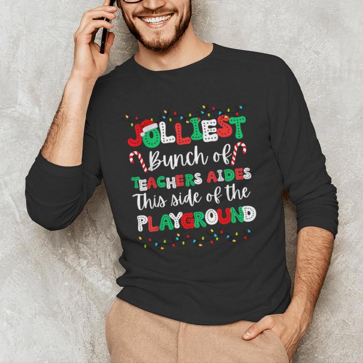 Jolliest Bunch Of Teachers Aides This Side Of The Playground Men's Long Sleeve T-Shirt, novelty gifts, funny gifts Jolliest Bunch Of Teachers Aides This Side Of The Playground Men's Long Sleeve T-Shirt, novelty gifts, funny gifts