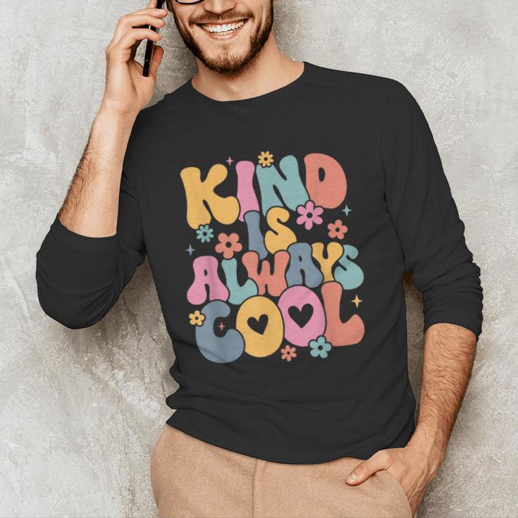 Kind Is Always Cool Groovy Teacher Be Kind Kindness Matters Men's Long Sleeve T-Shirt, novelty gifts, funny gifts Kind Is Always Cool Groovy Teacher Be Kind Kindness Matters Men's Long Sleeve T-Shirt, novelty gifts, funny gifts