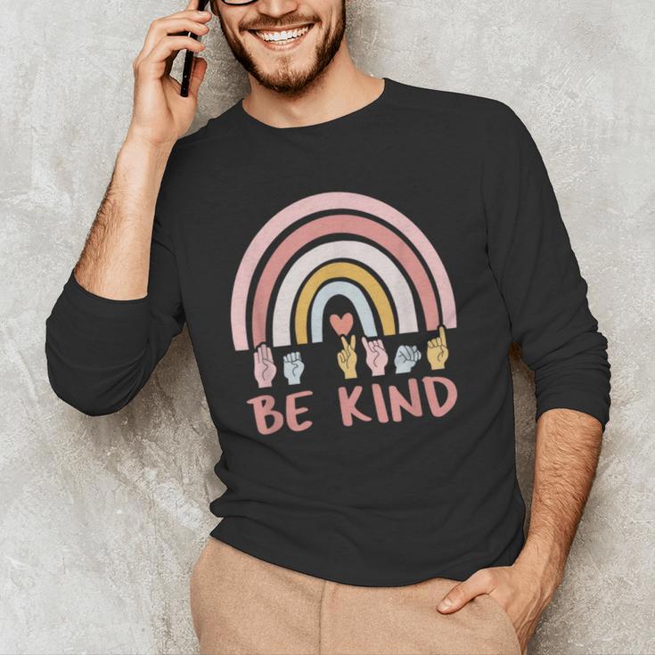 Be Kind ASL Sign Language Deaf SPED Teacher Kids Men Women Men's Long Sleeve T-Shirt, novelty gifts, funny gifts Be Kind ASL Sign Language Deaf SPED Teacher Kids Men Women Men's Long Sleeve T-Shirt, novelty gifts, funny gifts