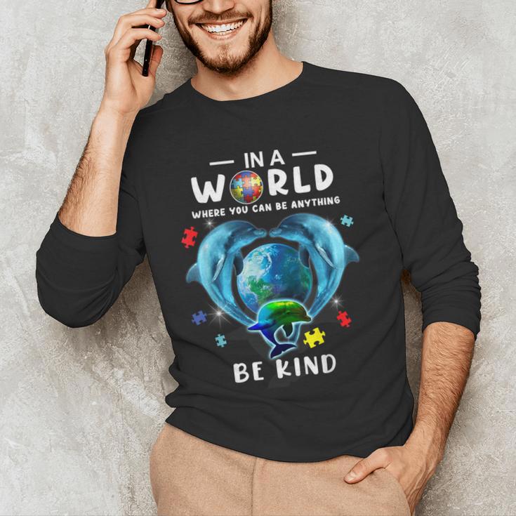 Be Kind Dolphin Autism Awareness Back To School Teacher Men Women Kids Men's Long Sleeve T-Shirt, novelty gifts, funny gifts Be Kind Dolphin Autism Awareness Back To School Teacher Men Women Kids Men's Long Sleeve T-Shirt, novelty gifts, funny gifts