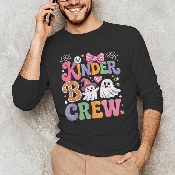 Kinder Boo Crew Kindergarten Teacher Student Halloween Men's Long Sleeve T-Shirt, novelty gifts, funny gifts