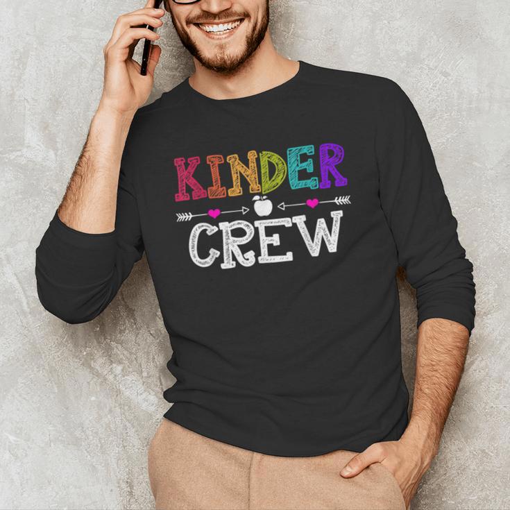 Kinder Crew Kindergarten Teacher 1st Day Of School Men's Long Sleeve T-Shirt, novelty gifts, funny gifts Kinder Crew Kindergarten Teacher 1st Day Of School Men's Long Sleeve T-Shirt, novelty gifts, funny gifts