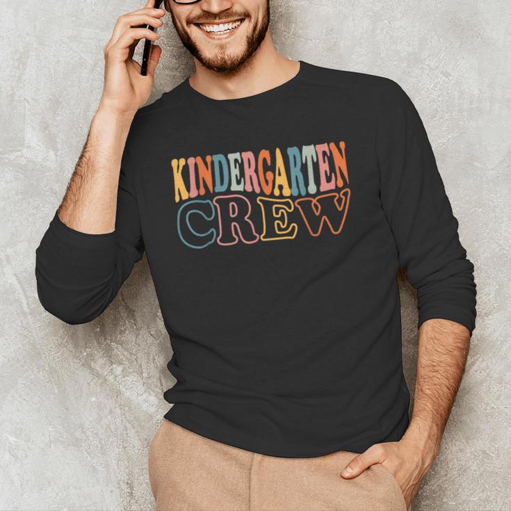 Kinder Crew Kindergarten Teacher First 1st Day Of School Men's Long Sleeve T-Shirt, novelty gifts, funny gifts Kinder Crew Kindergarten Teacher First 1st Day Of School Men's Long Sleeve T-Shirt, novelty gifts, funny gifts