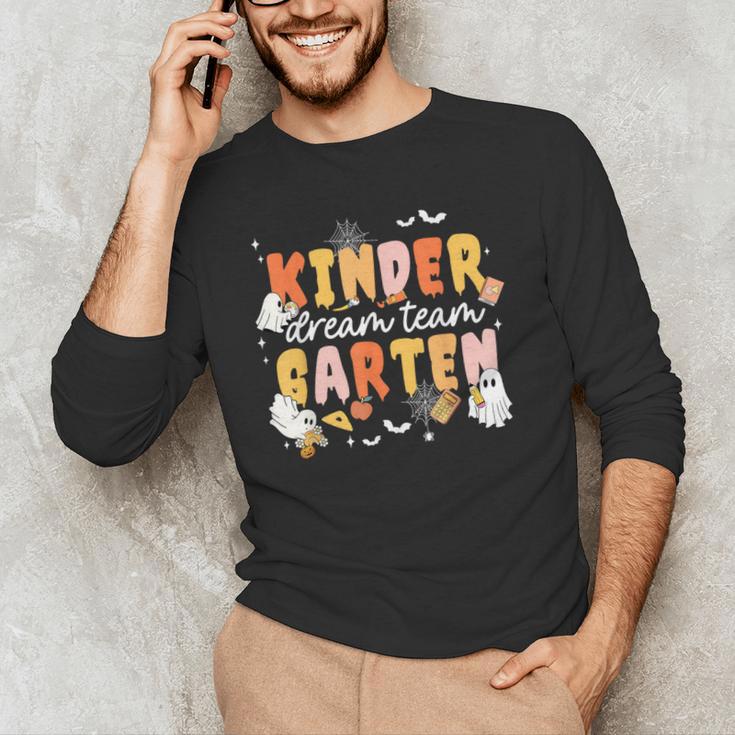 Kindergarten Dream Ghost Team Fall Halloween Spooky Teachers Men's Long Sleeve T-Shirt, novelty gifts, funny gifts Kindergarten Dream Ghost Team Fall Halloween Spooky Teachers Men's Long Sleeve T-Shirt, novelty gifts, funny gifts