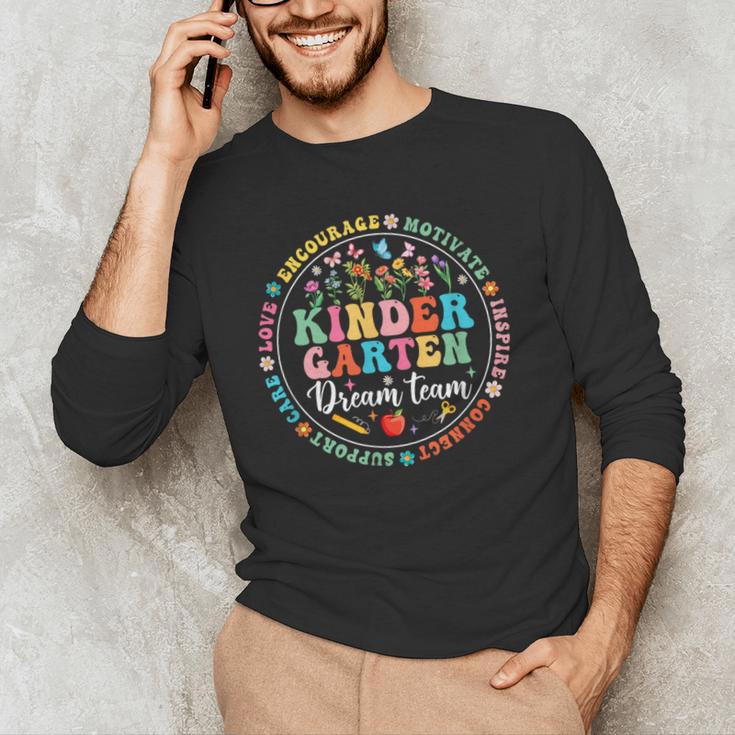 Kindergarten Dream Team Back To School Teacher Flower For Men Women Girls Kids Men's Long Sleeve T-Shirt, novelty gifts, funny gifts Kindergarten Dream Team Back To School Teacher Flower For Men Women Girls Kids Men's Long Sleeve T-Shirt, novelty gifts, funny gifts