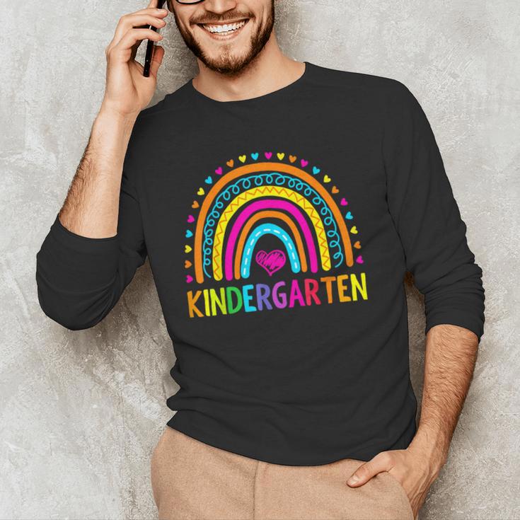 Kindergarten Rainbow Girls Boys Teacher First Day Of School Men's Long Sleeve T-Shirt, novelty gifts, funny gifts